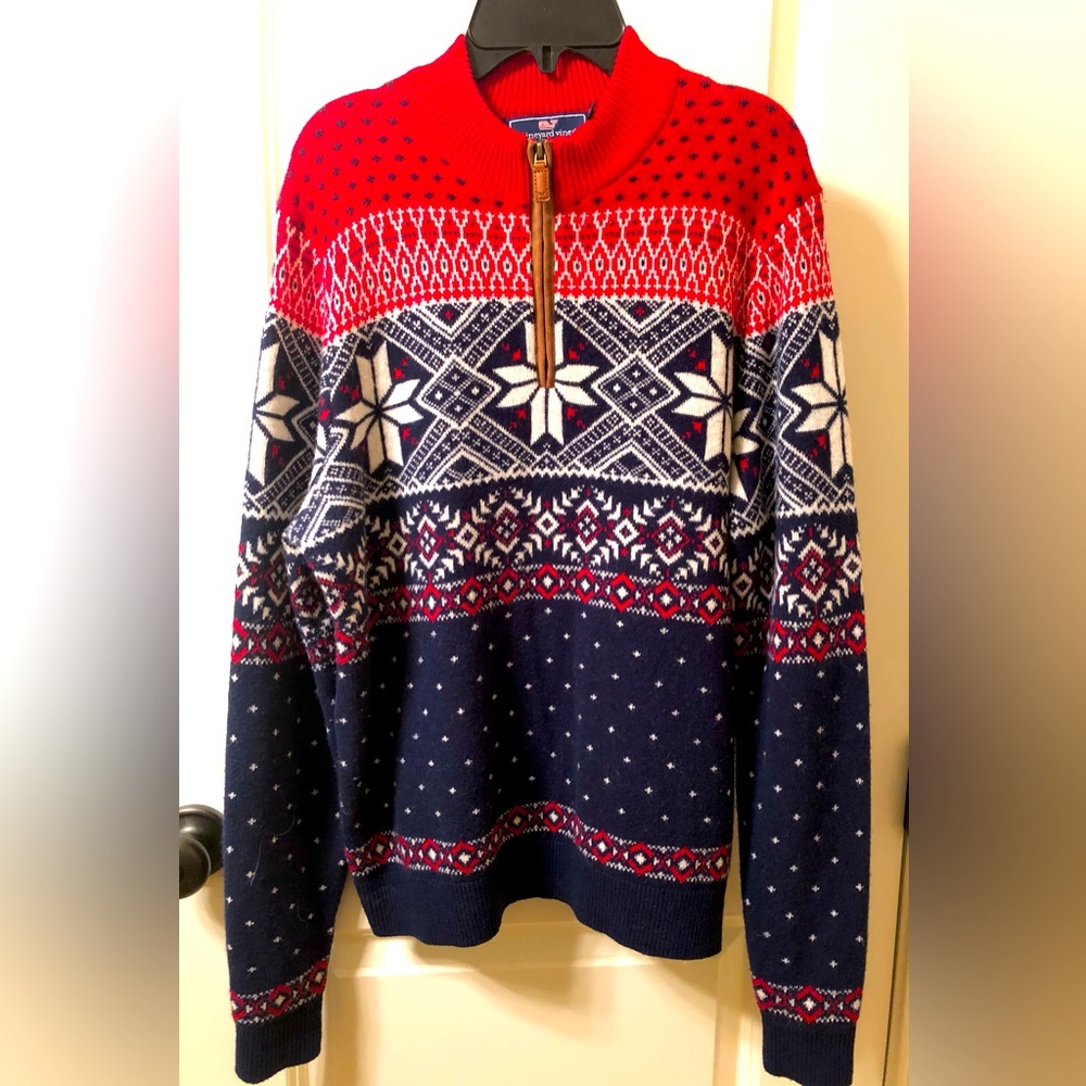 Vineyard Vines Youth XL (18)quarter zip sweater, made of super soft merino wool.